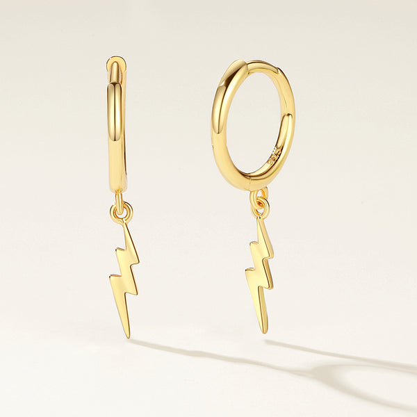 FE2209 925 Sterling Silver High Polished Lightning Dangle Earrings