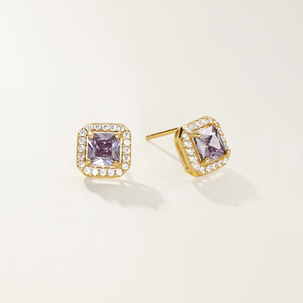 FE2761 925 Sterling Silver Luxury Colorful CZ Stud Earring