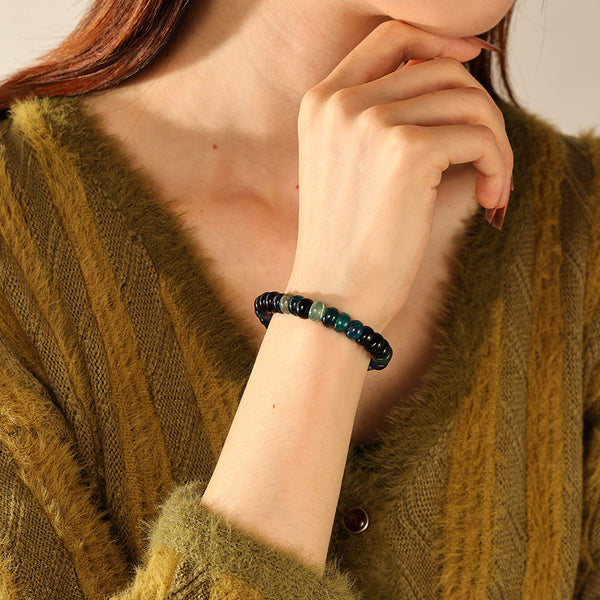 PB0137 Agate Charm Beaded Bracelete