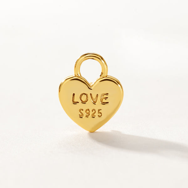 VFD0126 I Love You CZ Heart Charm Pendant For Earrings Making