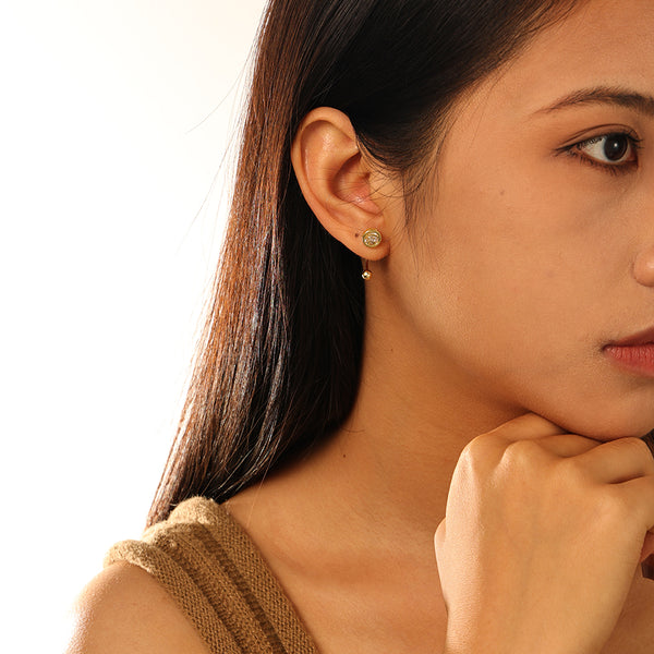 FE2786 925 Sterling Silver Smiley Face Screw Pin Earrings