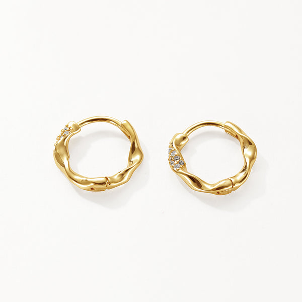 FE3115 Twist CZ Hoop Earring