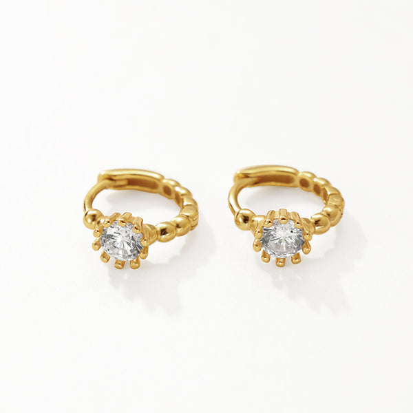 FE3170 Claw Setting CZ Hoop Earring