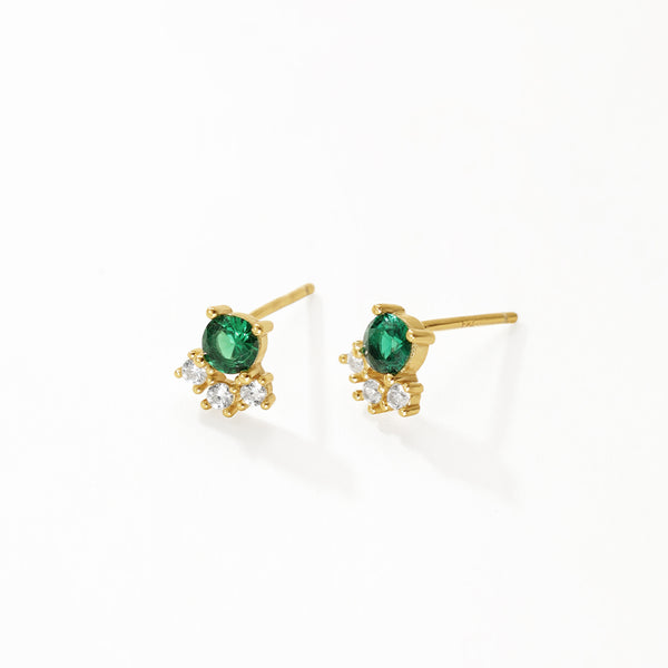 FE3187 Vintage Emerald Stud Earring