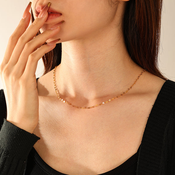 FX1291 925 Sterling Silver Heart Chain Necklaces For Women