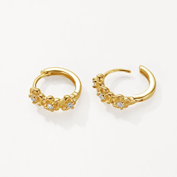 FE3100 Triple Flower Hoop Earring