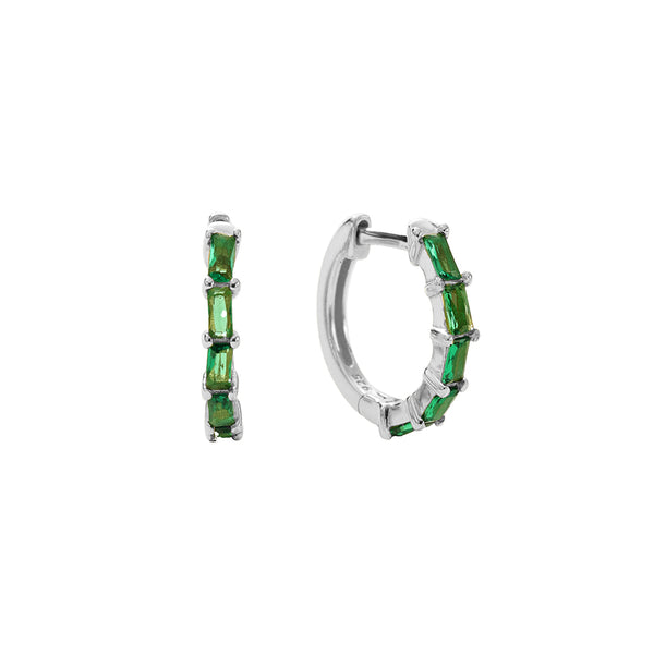 FE2846 925 Sterling Silver Pave Diamond CZ Hoop Earrings