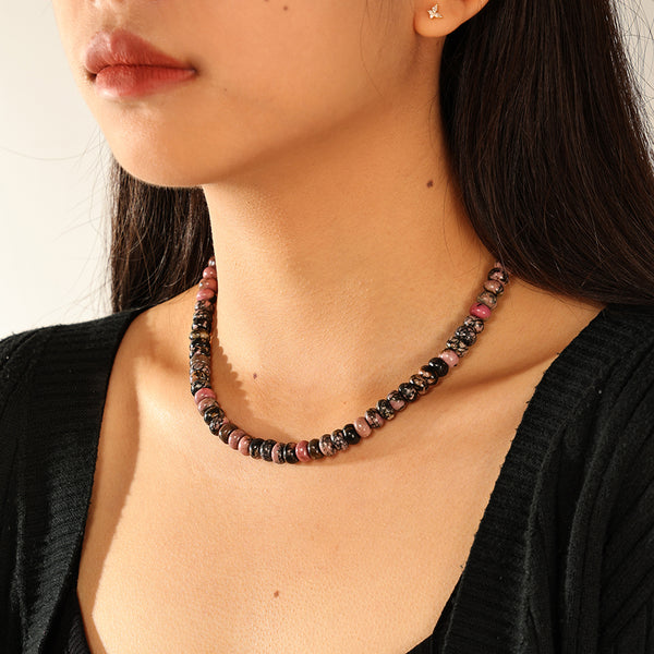 PN0196 925 Sterling Silver Handmade Charm Beaded Necklace