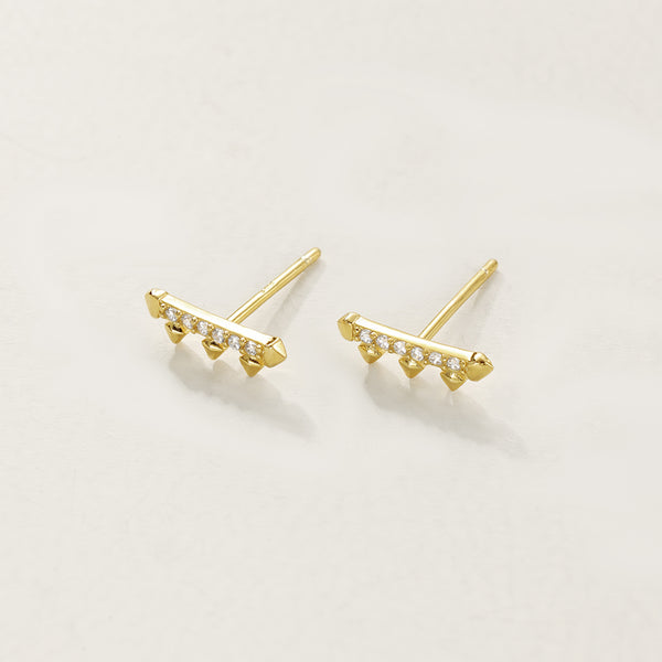 FE2864 925 Sterling Silver CZ Bar Stud Earring