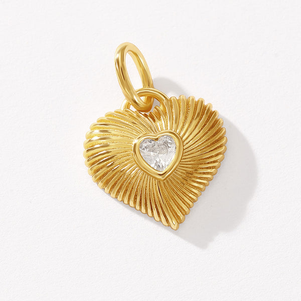 VFD0651 Zircon Heart Charm Pendant