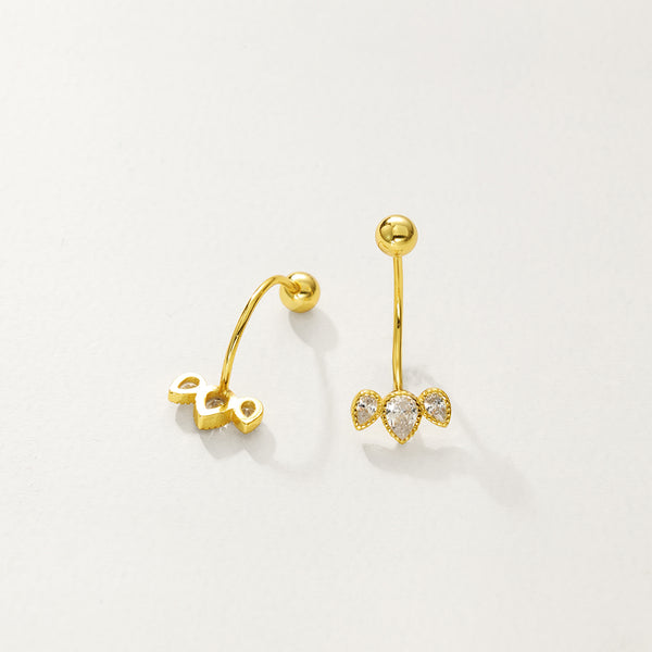 FE2785 925 Sterling Silver Triple Weed Earring