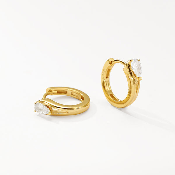 VFE0056 Pear Cut Zirconia Hoop Earrings