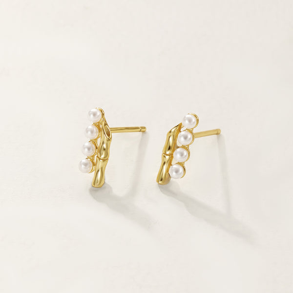 FE2886 925 Sterling Silver Shell Pearl Stud Earring