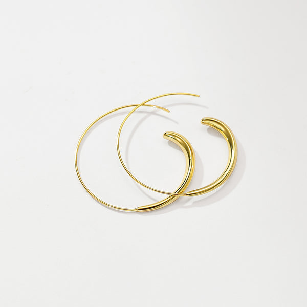 FE2841 925 Sterling Silver Big Hoop Earring