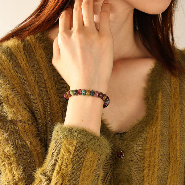 PB0133 925 Sterling Silver Jade Round Beaded Women Bracelets