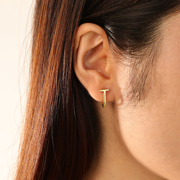 FE2780 925 Sterling Silver U Shape Hoop Earring