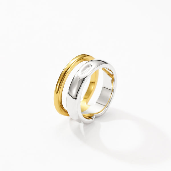 VFJ0039 Double Platd Duet Wonem Rings