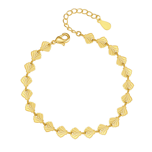 BFS0410 925 Silver Scallop Bracelet