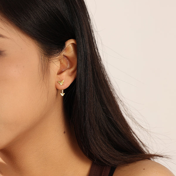 VFE0700 Butterfly Front Back Earrings