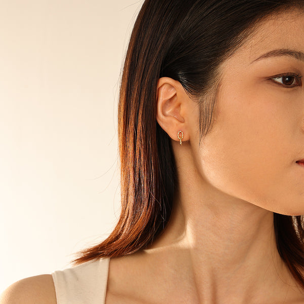 FE2958 925 Sterling Silver Braided Double Hoop Dangle Earring