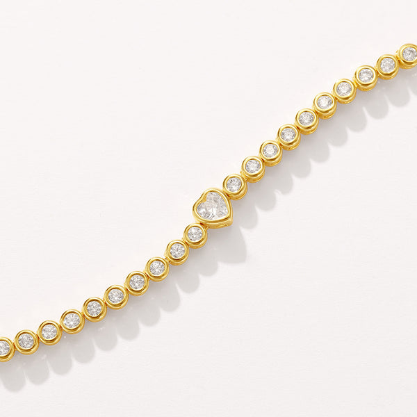 VFS0714 Heart CZ Tennis Bracelet