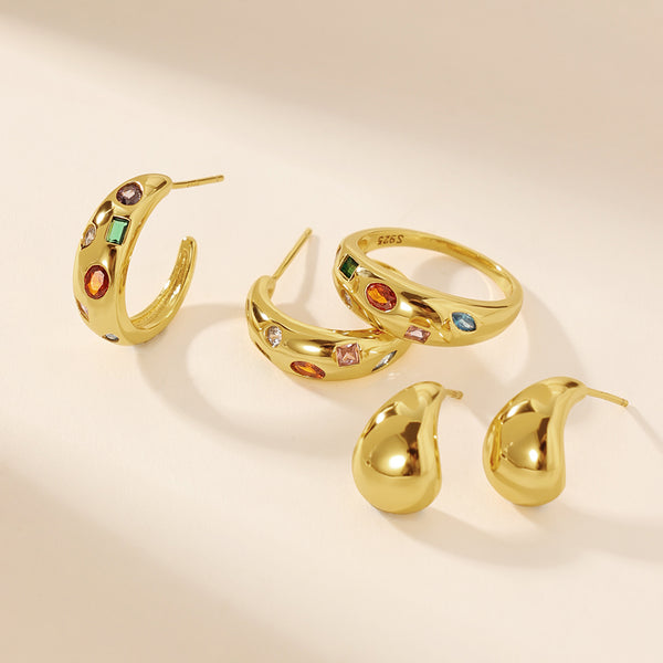 VFE0123 Colorful Chunky Hoop Earrings