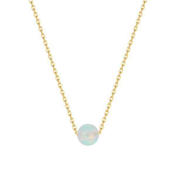 VFX0381 Single Bead Floating Opal Pendant Necklace