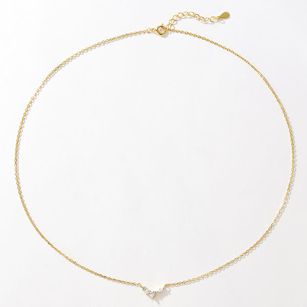 VFX0154 Marquise Waterdrop Round CZ Pendant Necklace