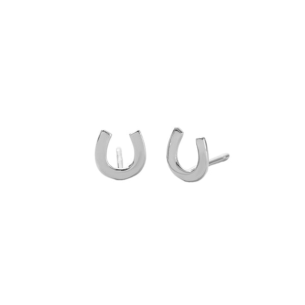 FE2872 925 Sterling Silver Horseshoe Stud Earrings