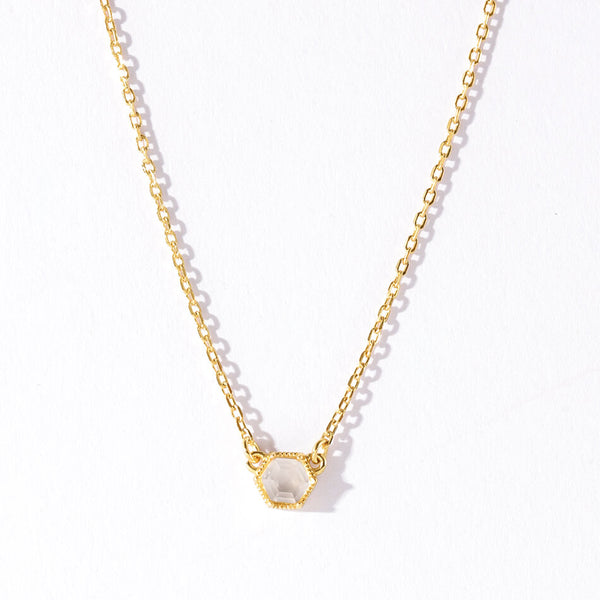 VFX0246 Hexagon Birthstone Pendant Necklace