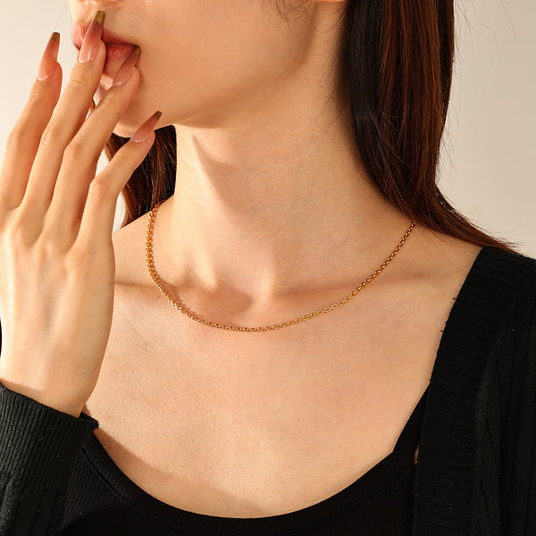 FX1292 925 Sterling Silver Simple Chain Necklaces