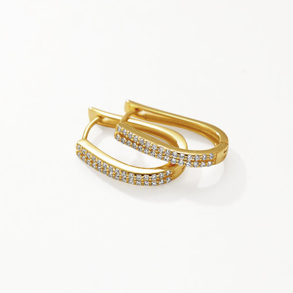 FE3168 U Shape CZ Hoop Earring