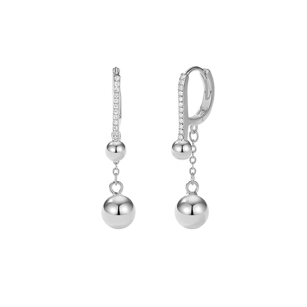 FE2784 925 Sterling Silver Bead Drop Earrings