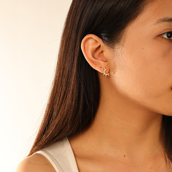 FE2941 925 Sterling Silver Punk Tapered Stud Earrings