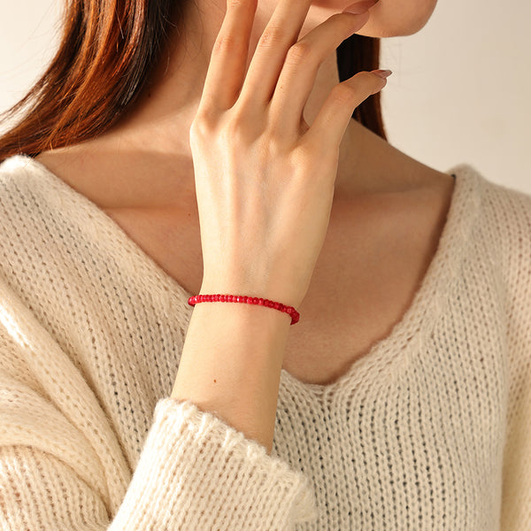 PB0161 925 Sterling Silver Charm Beaded Bracelet