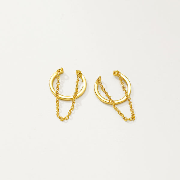 FE2767 925 Sterling Silver Chain Ear Cuff