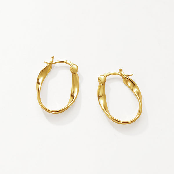 FE3127 Gold Plated Twist Hoop Earring