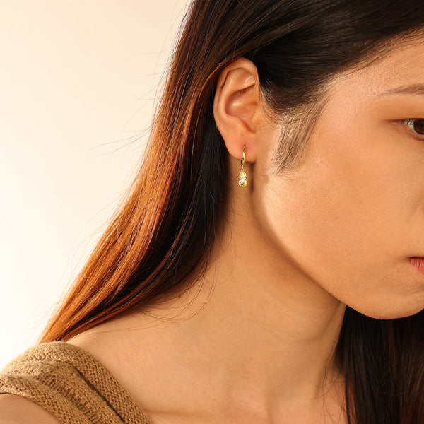 FE2731 925 Sterling Silver Cubic Zirconia Pineapple Dangle Earrings