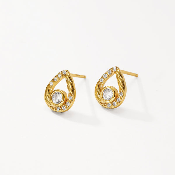 VFE0049 Pear Shape CZ Stud Earrings