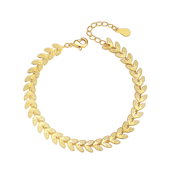 BFS0415 Vintage Leaf Wrist Bracelet