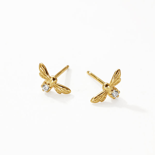 FE3147 CZ Insect Dragonfly Stud Earring
