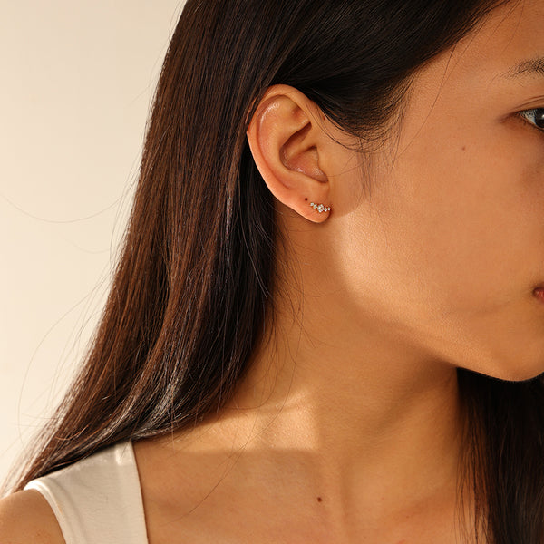 FE2927 925 Sterling Silver CZ Stud Earring