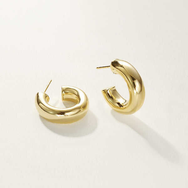 FE2754 925 Sterling Silver High Polish Hoop Earring