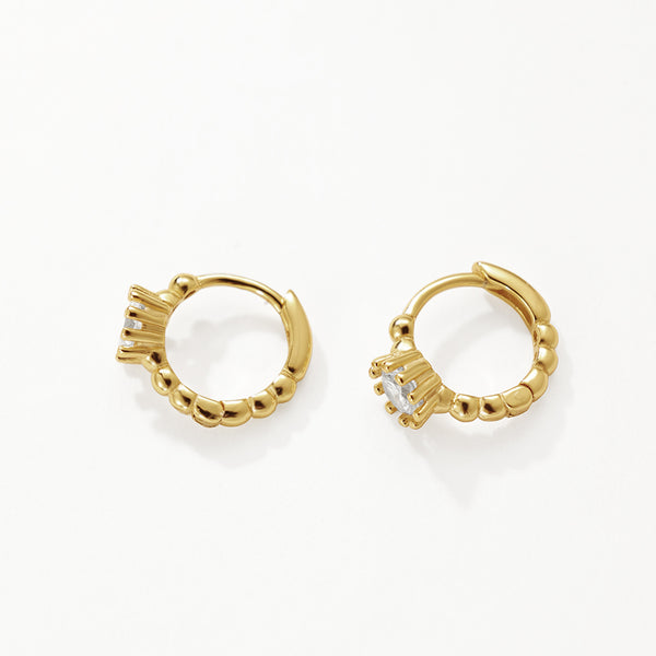 FE3170 Claw Setting CZ Hoop Earring