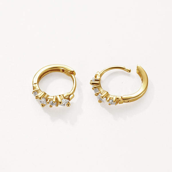 FE3099 Stacked Zirconia Hoop Earring