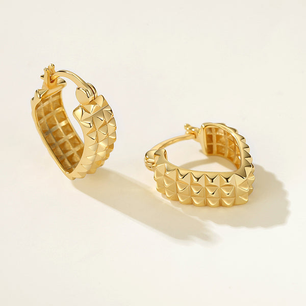 FE2218 925 Sterling Silver Women Heart Hoop Earrings