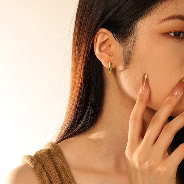 FE2863 925 Sterling Silver Classic Glossy Hoop Earrings