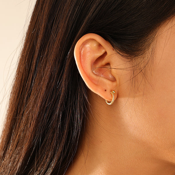 FE2923 925 Sterling Silver Stacked Pierced Stud Earrings