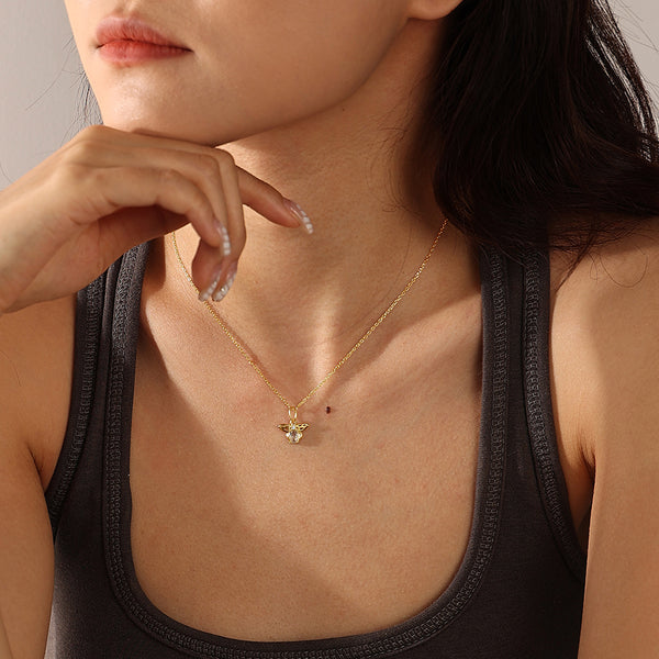 VFD0744 Oval Moonstone Bee Charm