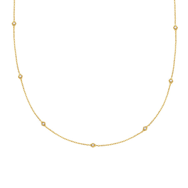 VFX0607 Minimalist Rhombus Necklace With CZ